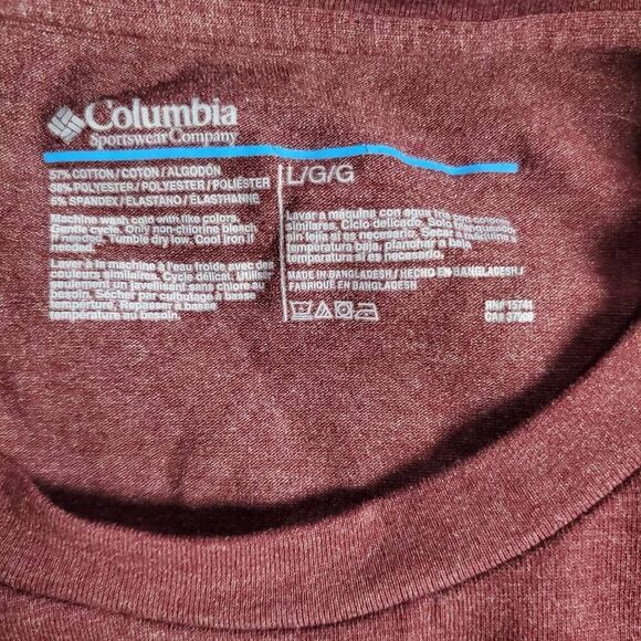 Columbia Sportswear Women’s Burgundy Logo Short Sleeve T-Shirt Size Large - Picture 5 of 6